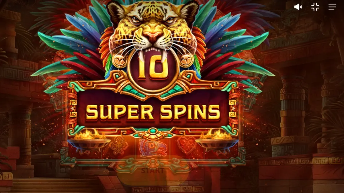 Pemandangan atmosferik reruntuhan Aztec dalam slot Aztec Tribute
